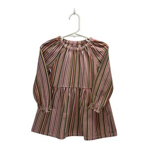 Tea Collection Striped Dress Long‎ Sleeve Casual Playwear Pink 2T